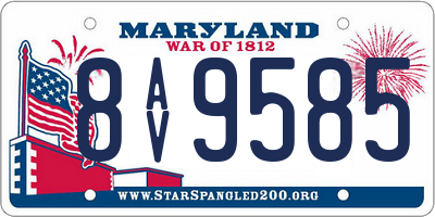 MD license plate 8AV9585
