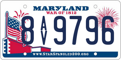 MD license plate 8AV9796