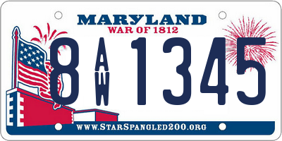 MD license plate 8AW1345