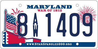 MD license plate 8AW1409