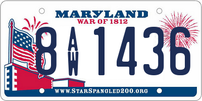 MD license plate 8AW1436