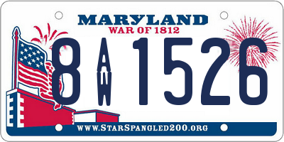 MD license plate 8AW1526