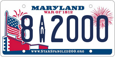 MD license plate 8AW2000
