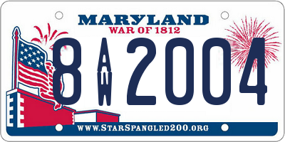 MD license plate 8AW2004