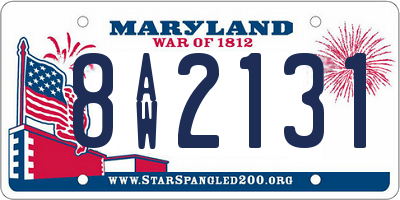 MD license plate 8AW2131