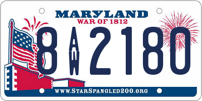 MD license plate 8AW2180