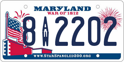 MD license plate 8AW2202