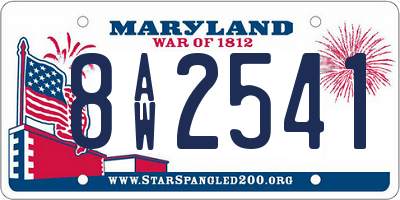 MD license plate 8AW2541
