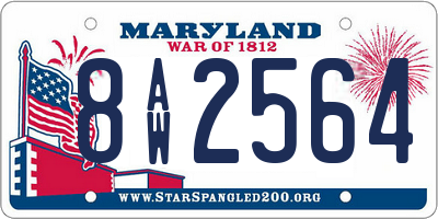 MD license plate 8AW2564
