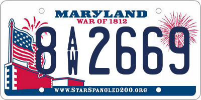 MD license plate 8AW2669