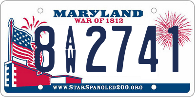 MD license plate 8AW2741