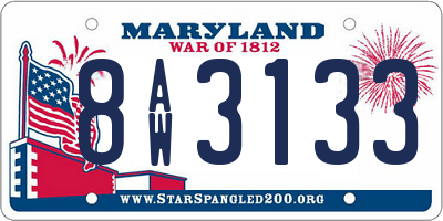 MD license plate 8AW3133