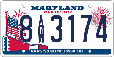 MD license plate 8AW3174