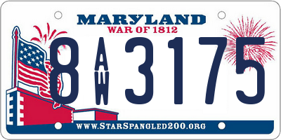 MD license plate 8AW3175