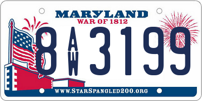 MD license plate 8AW3199