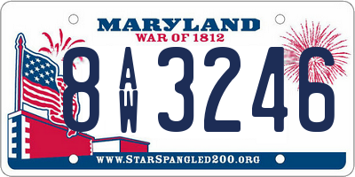 MD license plate 8AW3246