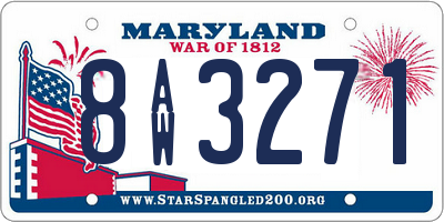 MD license plate 8AW3271