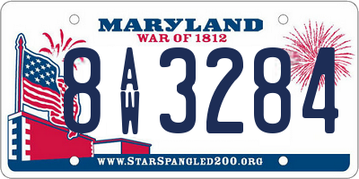 MD license plate 8AW3284