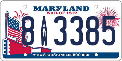 MD license plate 8AW3385