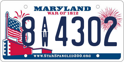 MD license plate 8AW4302