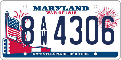 MD license plate 8AW4306