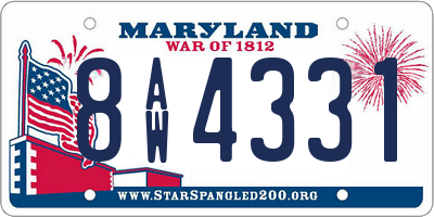 MD license plate 8AW4331