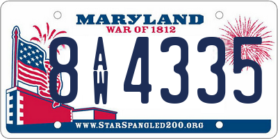 MD license plate 8AW4335