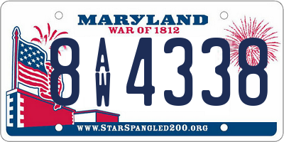 MD license plate 8AW4338