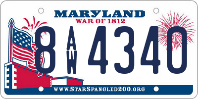 MD license plate 8AW4340