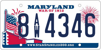 MD license plate 8AW4346