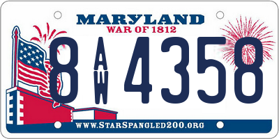MD license plate 8AW4358