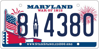 MD license plate 8AW4380