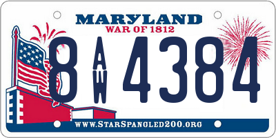 MD license plate 8AW4384