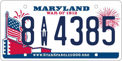 MD license plate 8AW4385