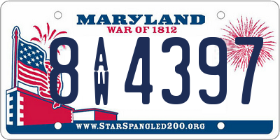 MD license plate 8AW4397