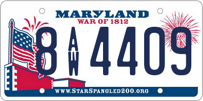 MD license plate 8AW4409
