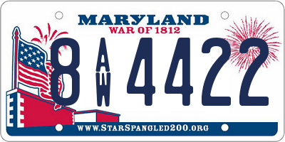 MD license plate 8AW4422