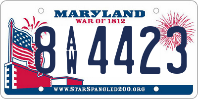 MD license plate 8AW4423