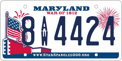 MD license plate 8AW4424