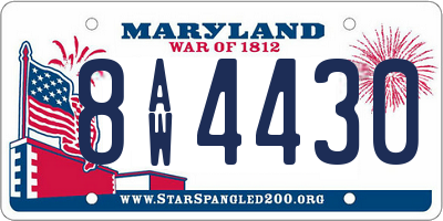 MD license plate 8AW4430
