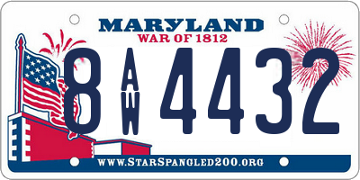 MD license plate 8AW4432