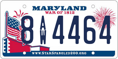MD license plate 8AW4464