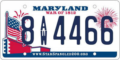 MD license plate 8AW4466