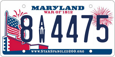 MD license plate 8AW4475
