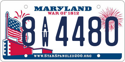 MD license plate 8AW4480