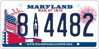 MD license plate 8AW4482