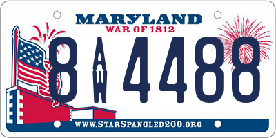 MD license plate 8AW4488