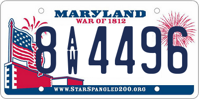 MD license plate 8AW4496