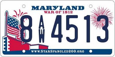 MD license plate 8AW4513