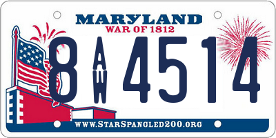 MD license plate 8AW4514